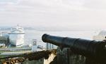 One of the fort's cannons pointed at our ship!