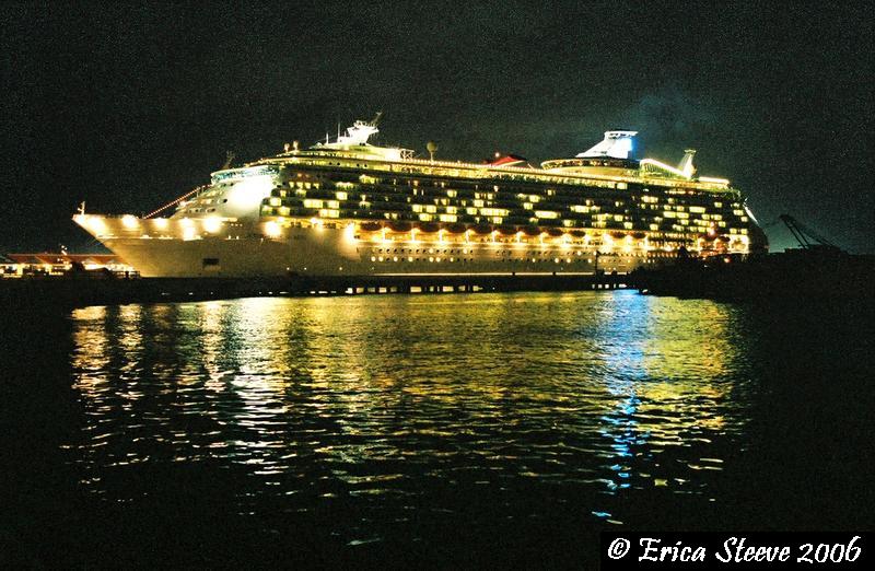 Our ship at night