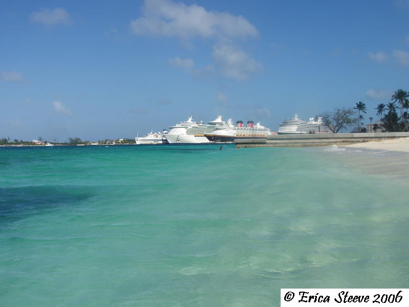 The port on Nassau as seen from the beach.