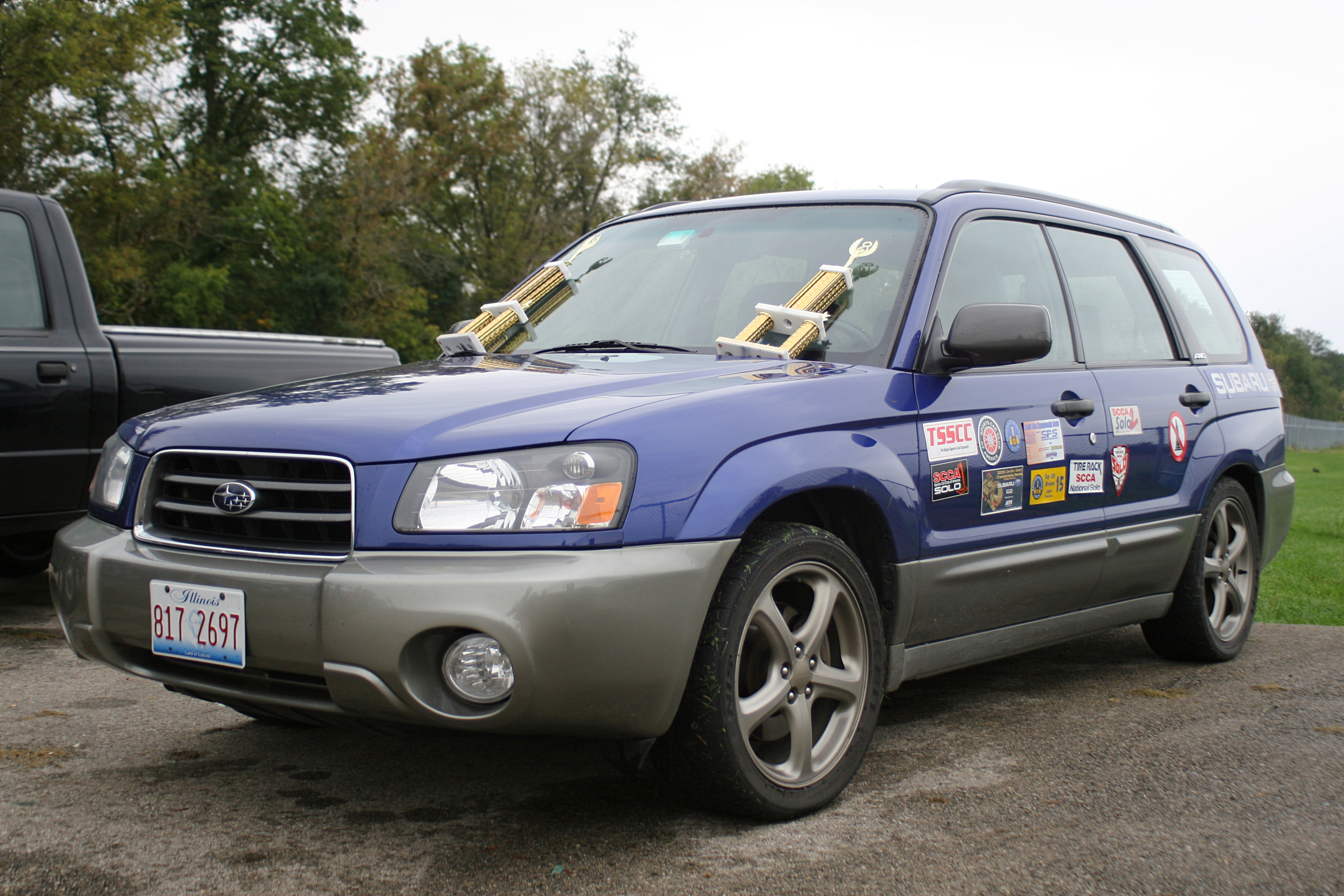 Autocross (ricer) car with trophies