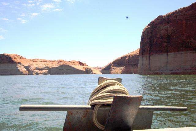 View from houseboat while cruising Lake Powell
