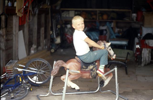 Ed on toy horse